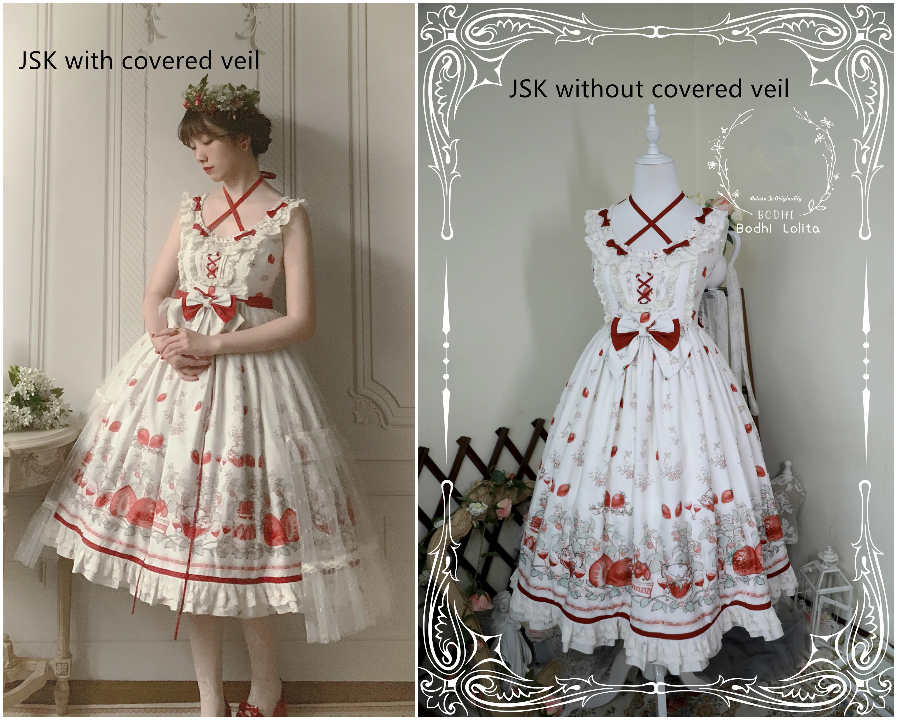 Strawberry Fruit Tea SP - Apricot Sweet Lolita Jumper Dress - Image 28
