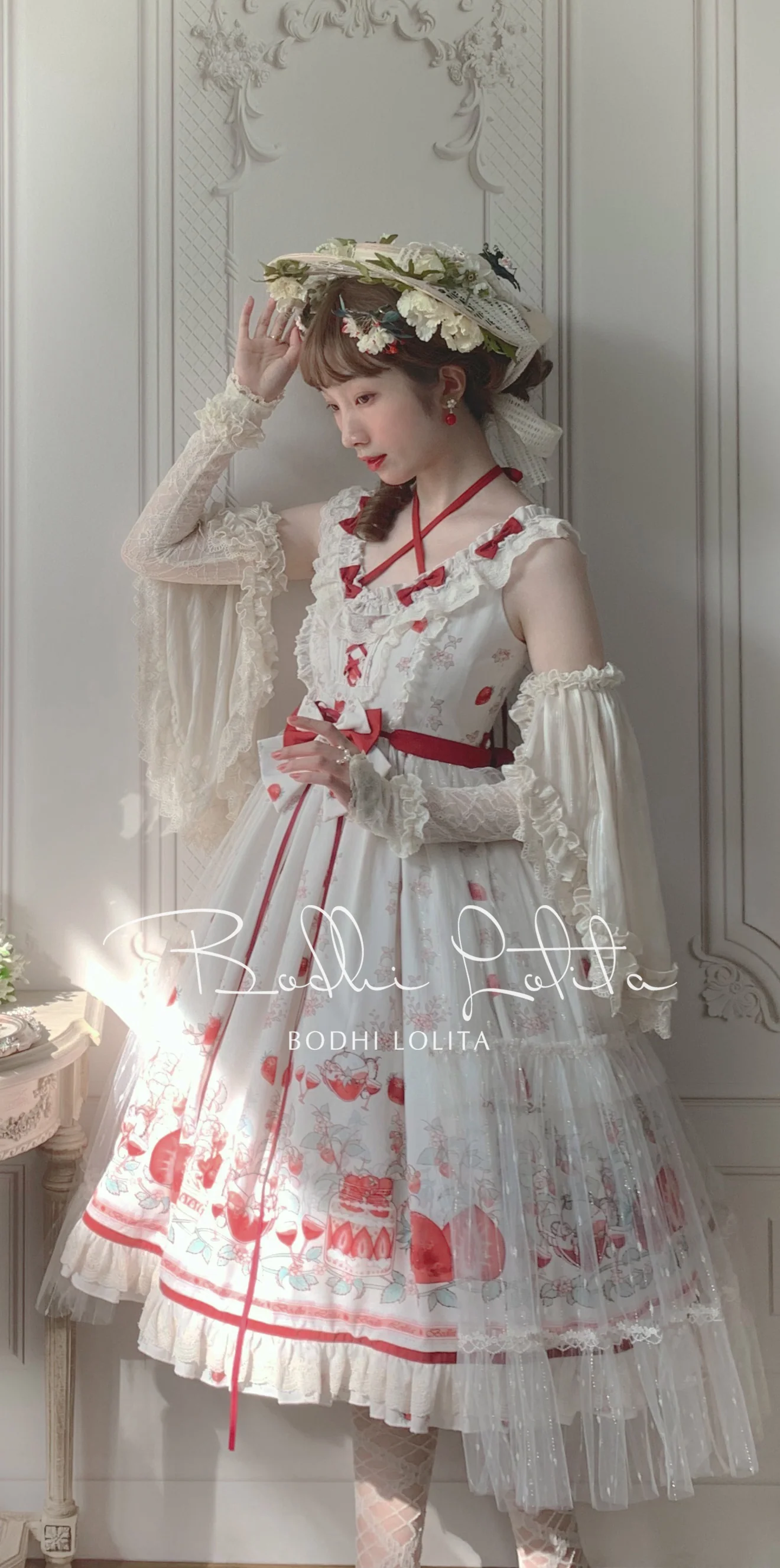 Strawberry Fruit Tea SP - Apricot Sweet Lolita Jumper Dress - Image 7
