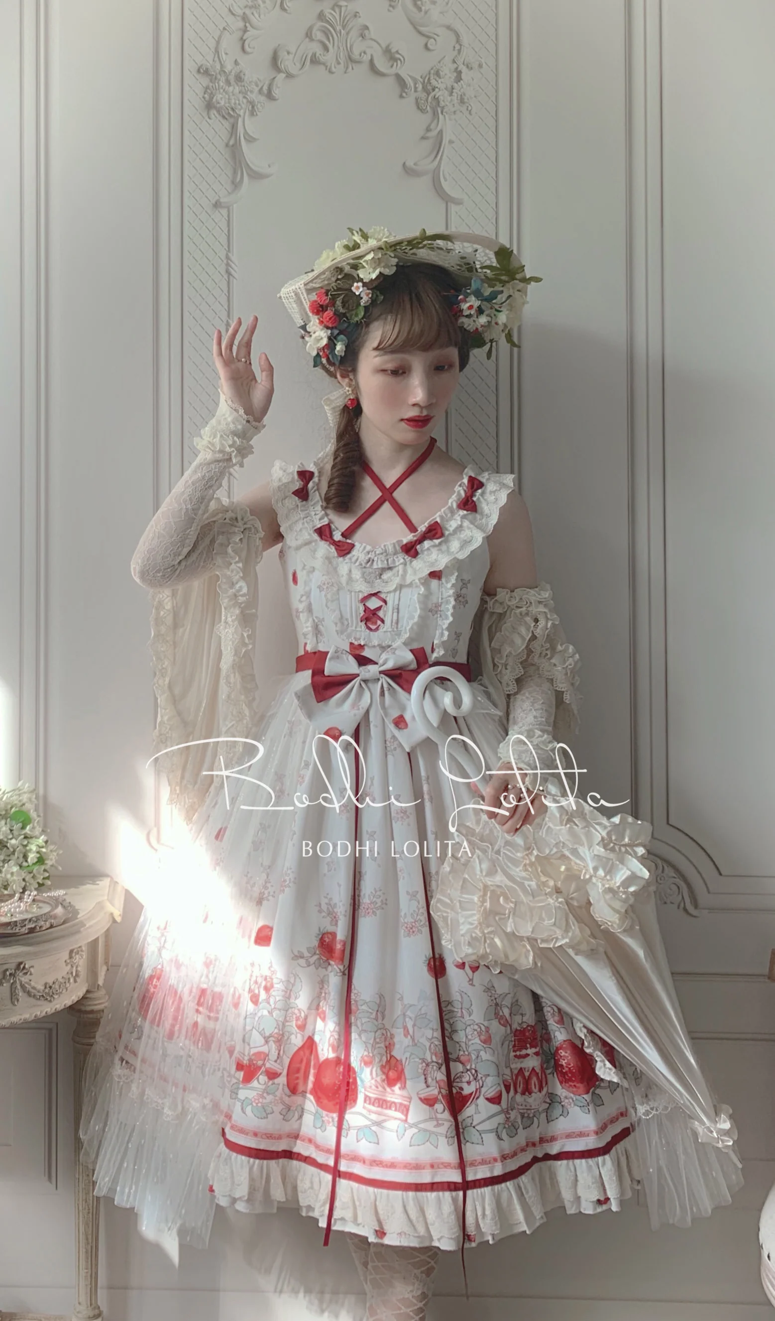 Strawberry Fruit Tea SP - Apricot Sweet Lolita Jumper Dress - Image 8