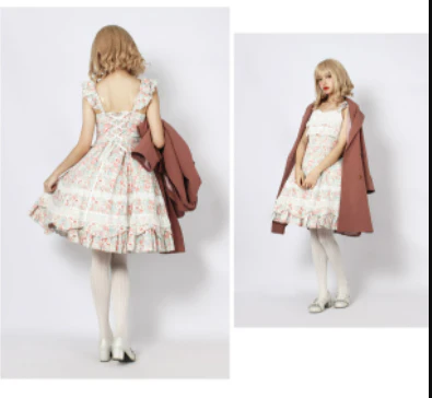 Solid Color Lolita Casual Dress Floral Dress JSK - Image 16