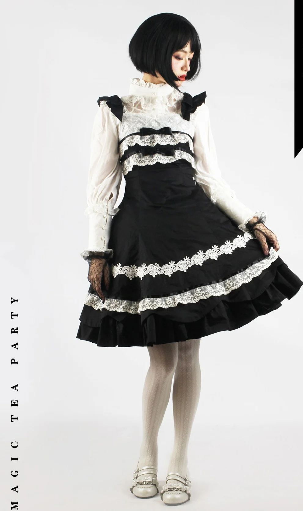 Solid Color Lolita Casual Dress Floral Dress JSK - Image 4