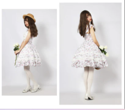 Solid Color Lolita Casual Dress Floral Dress JSK - Image 6