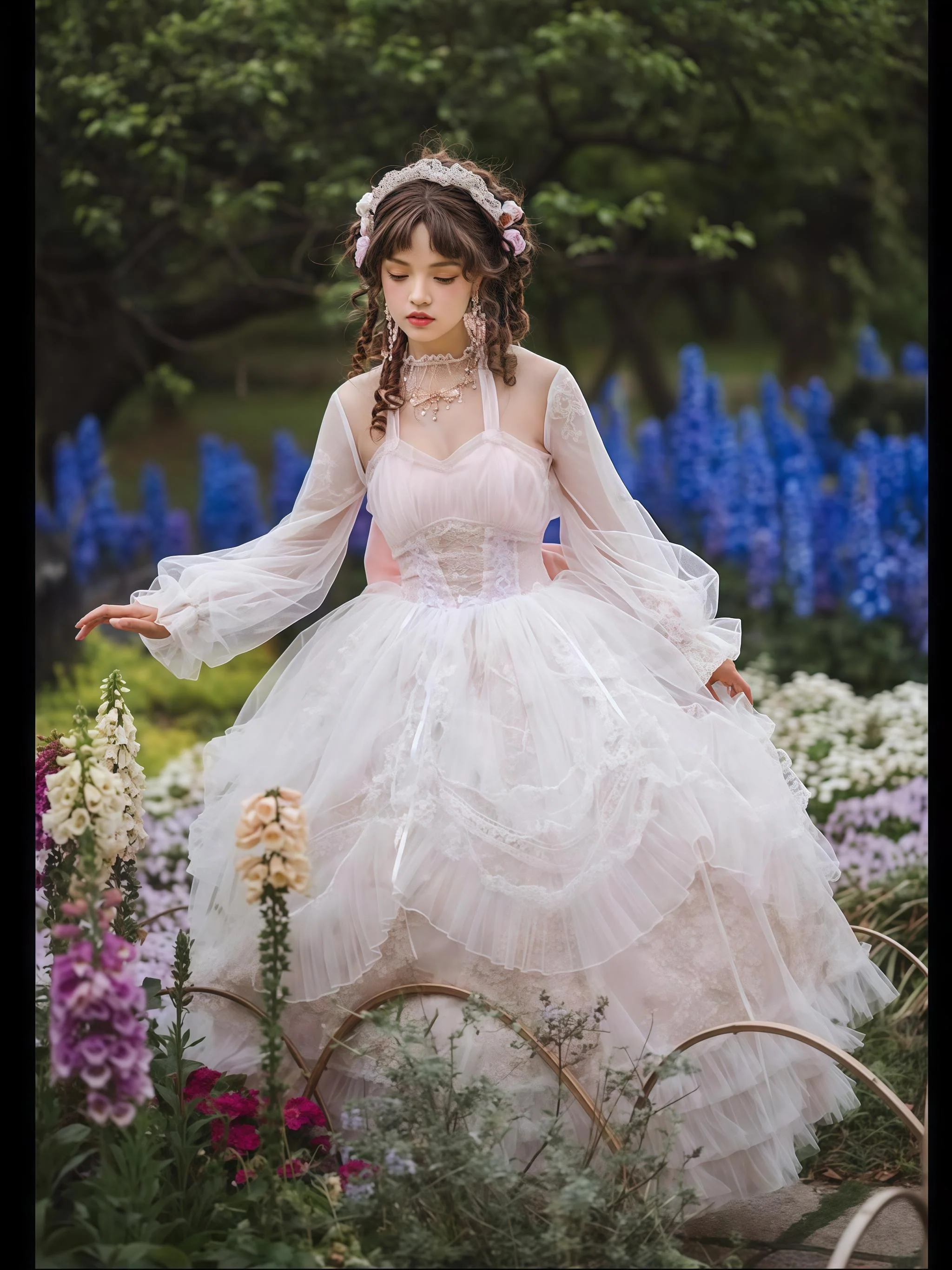 Daydream Whisper - Endless Summer - Bridal Wedding Lolita JSK Open-Back Dress - Image 28
