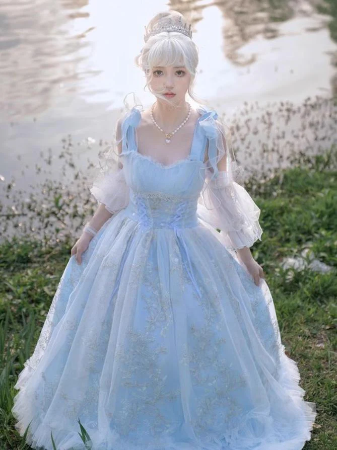 Daydream Whisper - Endless Summer - Bridal Wedding Lolita JSK Open-Back Dress - Image 33