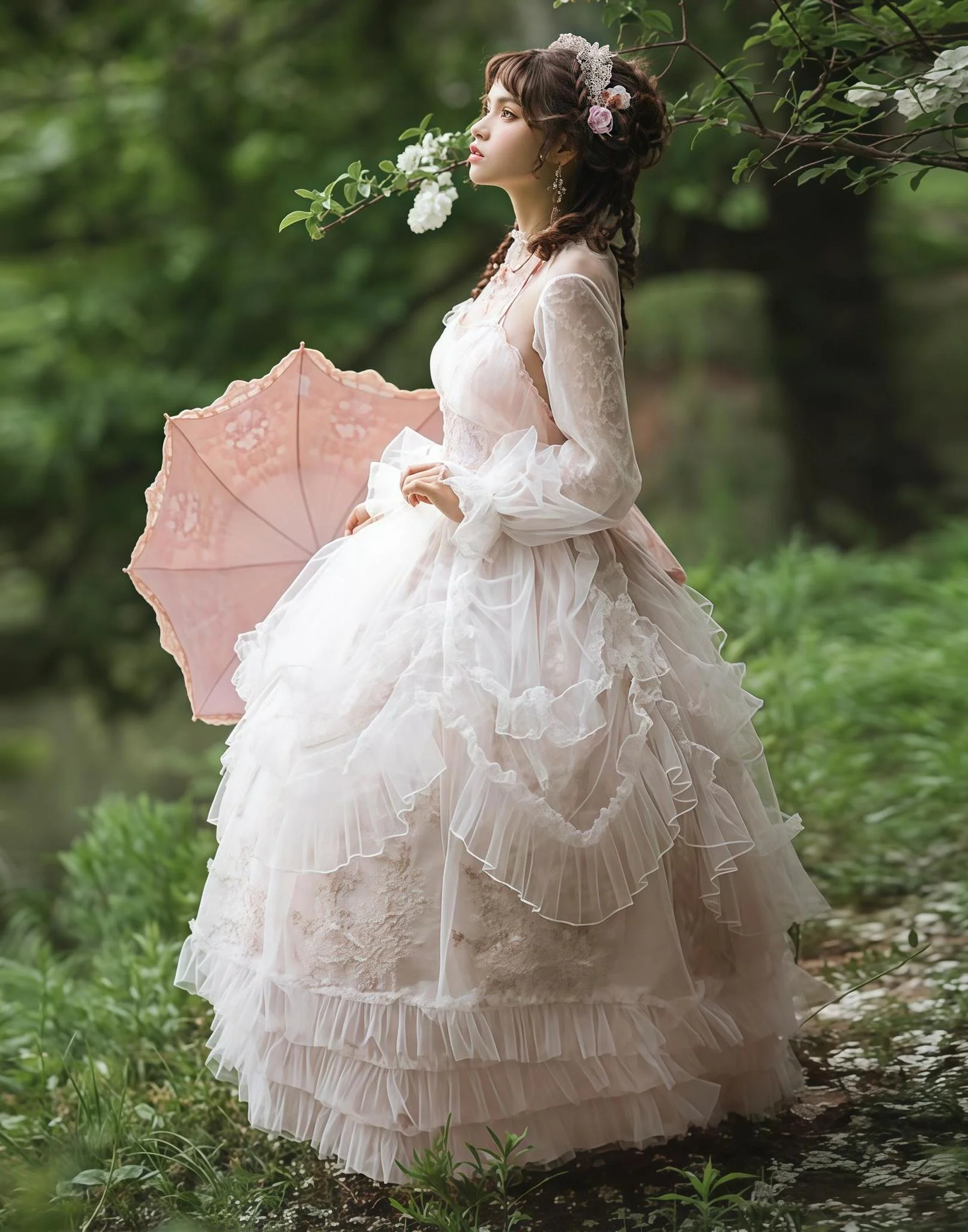Daydream Whisper - Endless Summer - Bridal Wedding Lolita JSK Open-Back Dress - Image 37