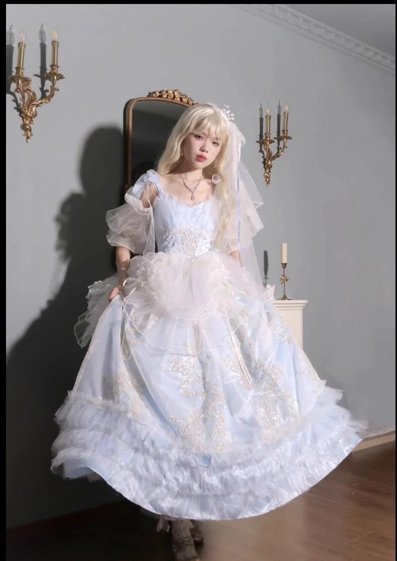 Daydream Whisper - Endless Summer - Bridal Wedding Lolita JSK Open-Back Dress - Image 42