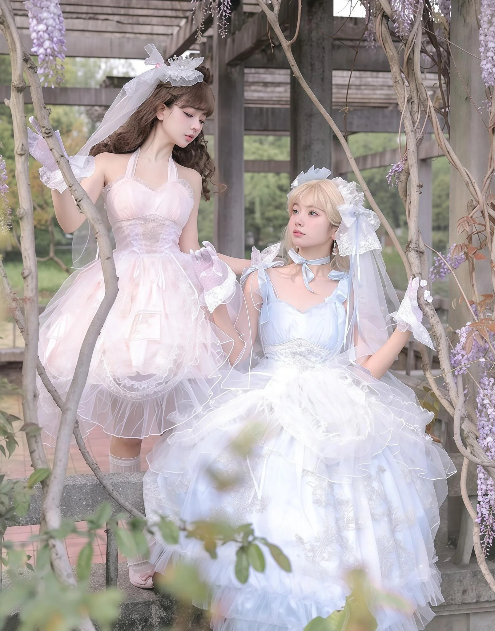 Daydream Whisper - Endless Summer - Bridal Wedding Lolita JSK Open-Back Dress - Image 45
