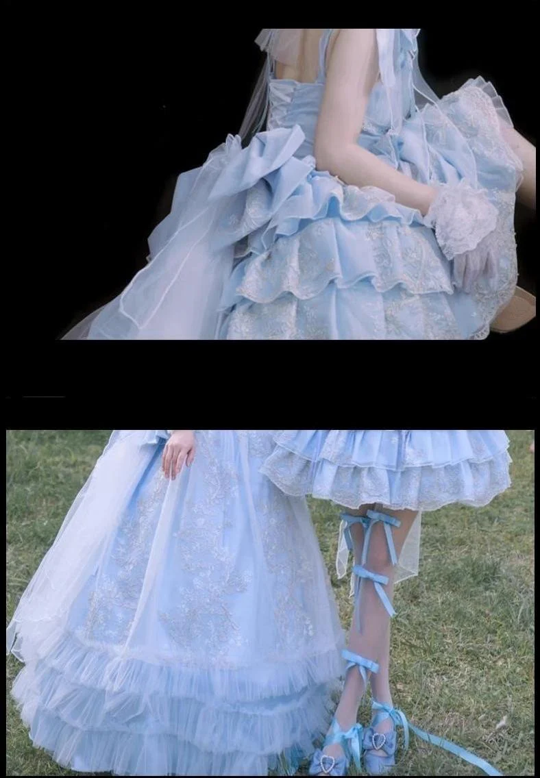 Daydream Whisper - Endless Summer - Bridal Wedding Lolita JSK Open-Back Dress - Image 48