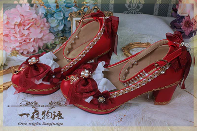 One Night - Bright PU Wedding Lolita Thick High Heels - Image 11