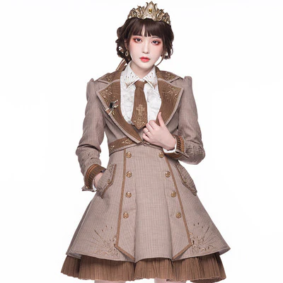 Youpairui - Sheffield - British-style Khaki Ouji Lolita Set - Image 10