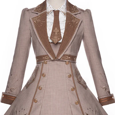 Youpairui - Sheffield - British-style Khaki Ouji Lolita Set - Image 14