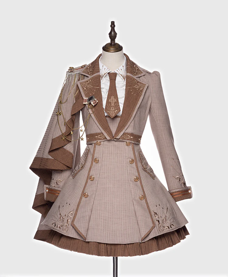 Youpairui - Sheffield - British-style Khaki Ouji Lolita Set - Image 20