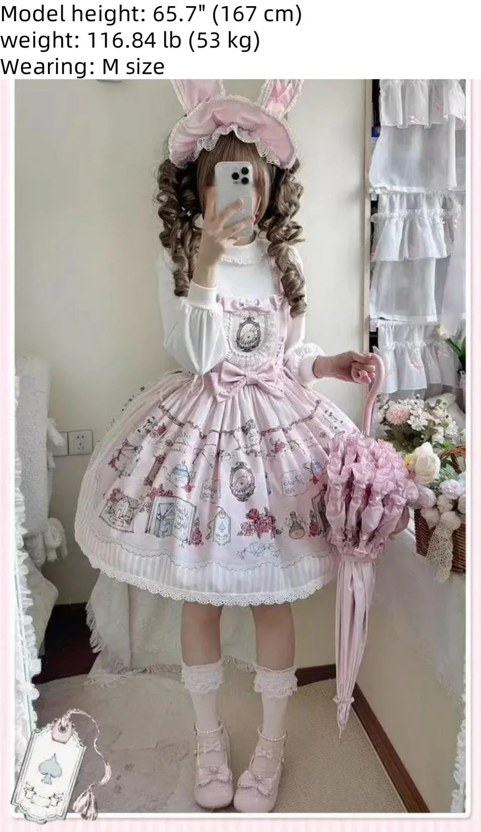 MeowMeow - Rabbit Collection Box - Bunny Print Kawaii Lolita JSK Dress, 3 Colors - Image 13