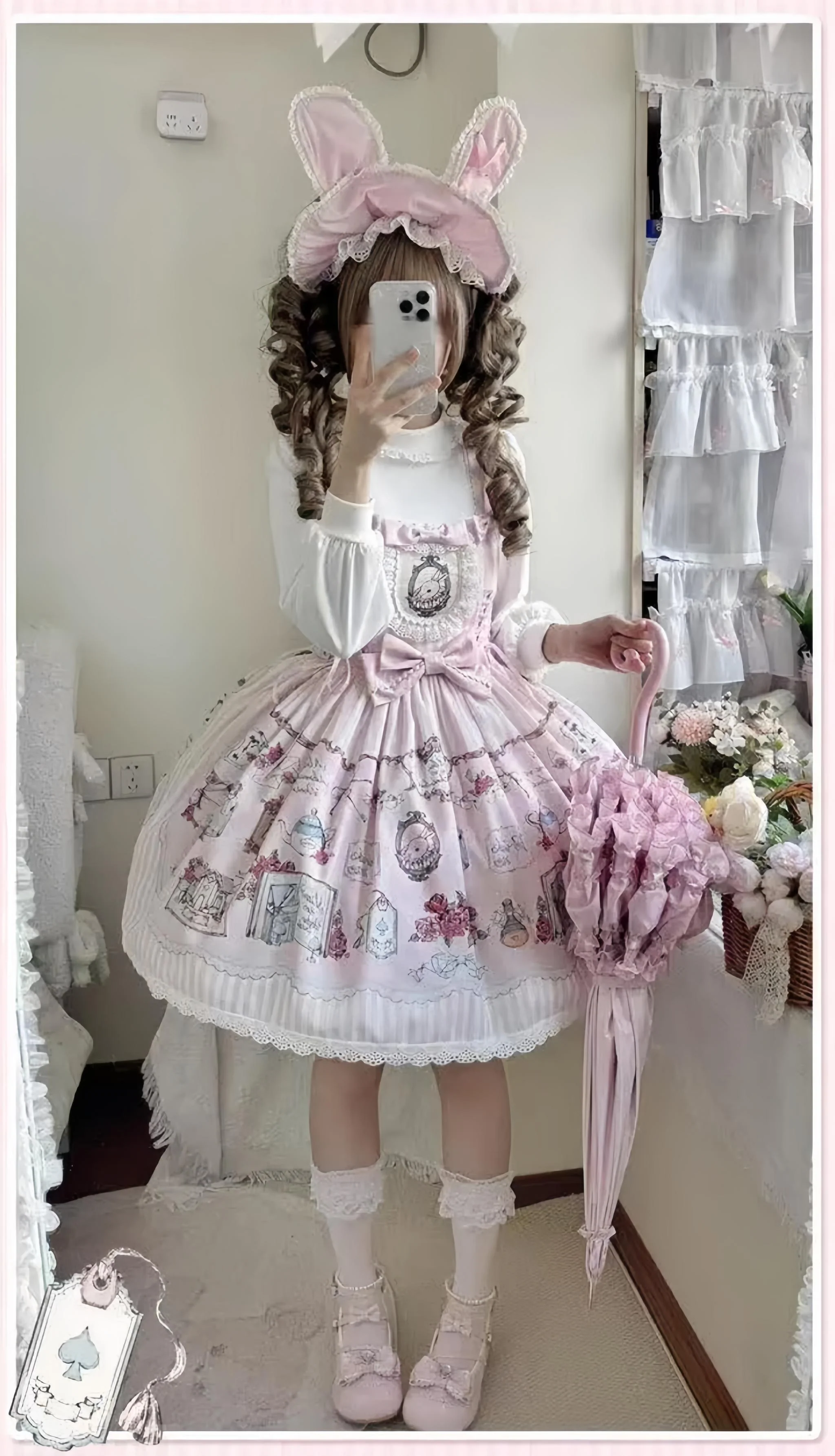 MeowMeow - Rabbit Collection Box - Bunny Print Kawaii Lolita JSK Dress, 3 Colors - Image 15