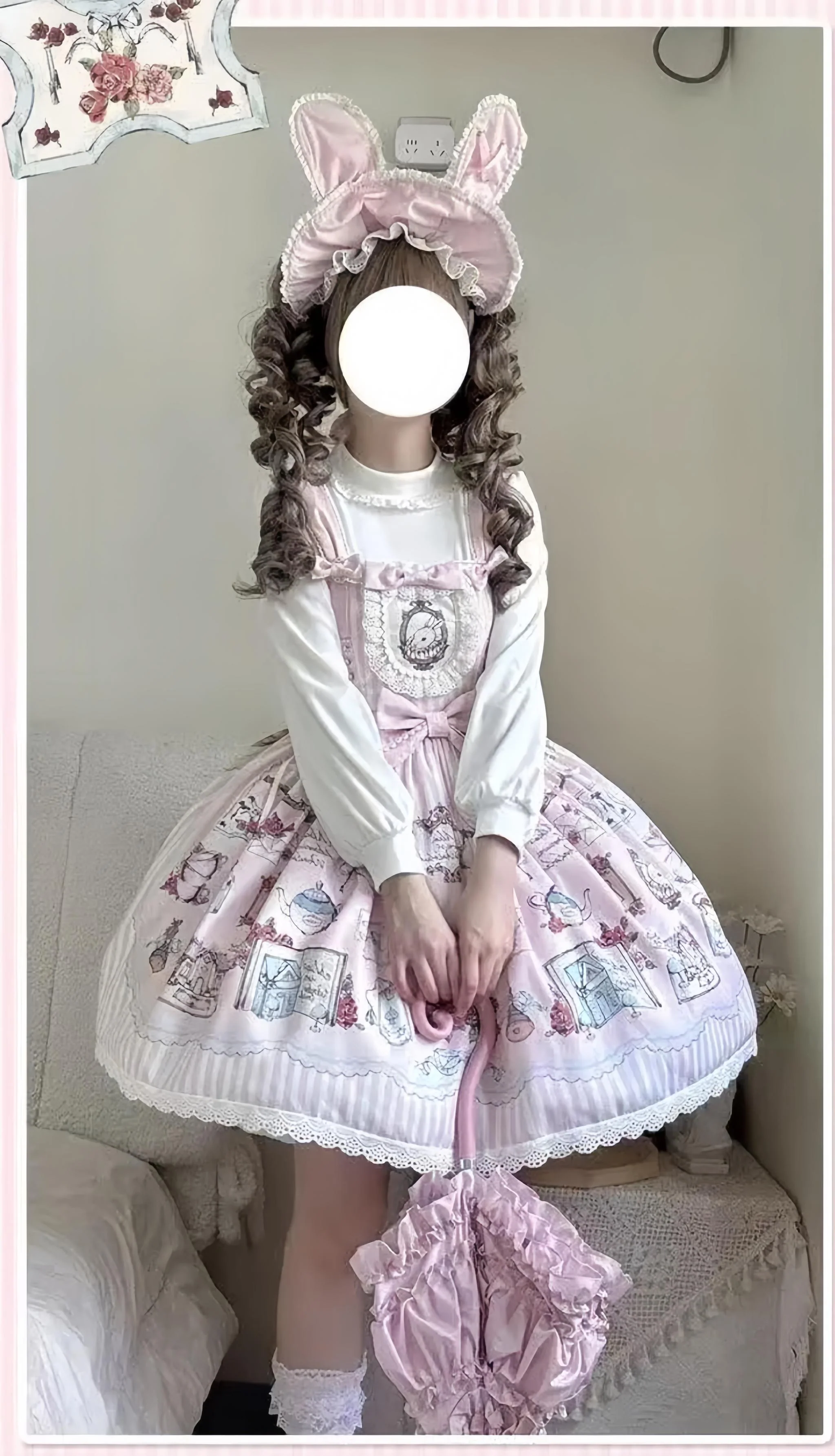 MeowMeow - Rabbit Collection Box - Bunny Print Kawaii Lolita JSK Dress, 3 Colors - Image 16