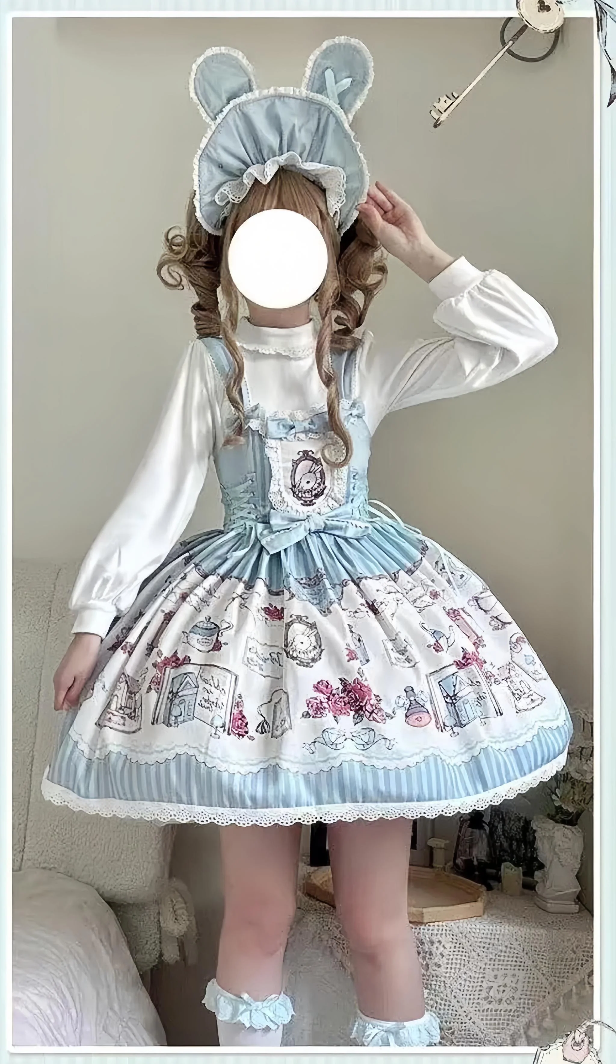 MeowMeow - Rabbit Collection Box - Bunny Print Kawaii Lolita JSK Dress, 3 Colors - Image 33