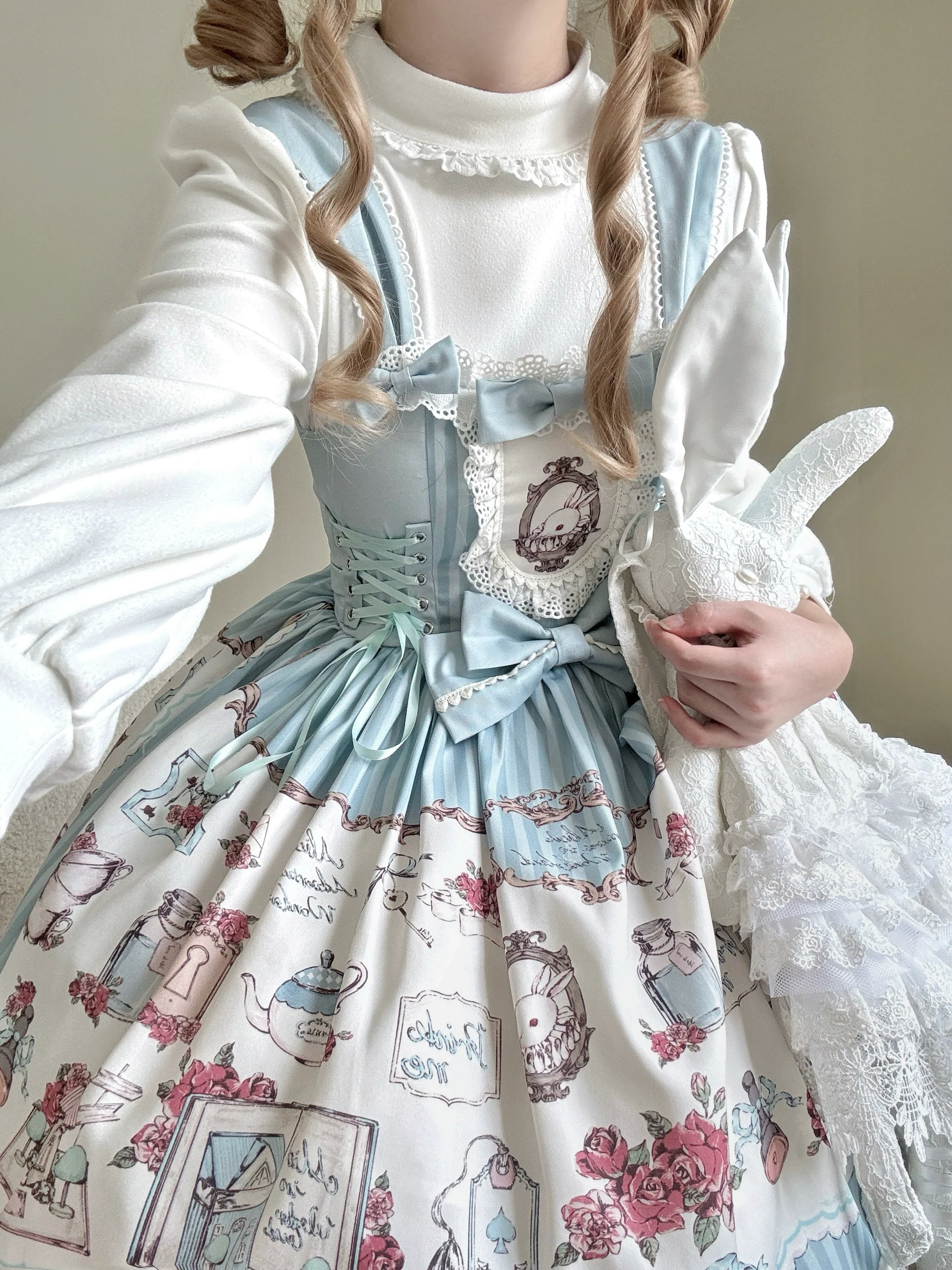 MeowMeow - Rabbit Collection Box - Bunny Print Kawaii Lolita JSK Dress, 3 Colors - Image 34