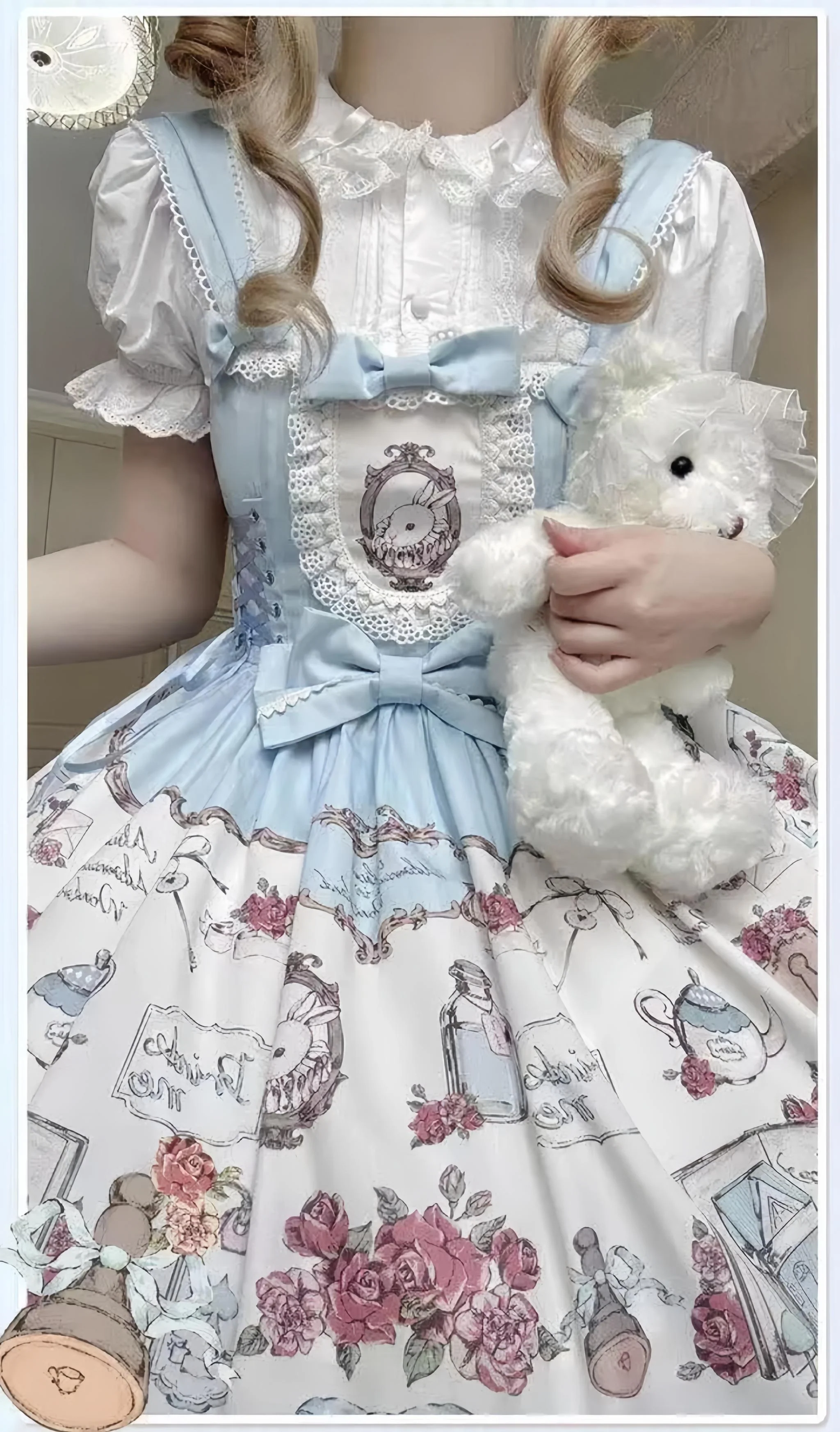 MeowMeow - Rabbit Collection Box - Bunny Print Kawaii Lolita JSK Dress, 3 Colors - Image 35