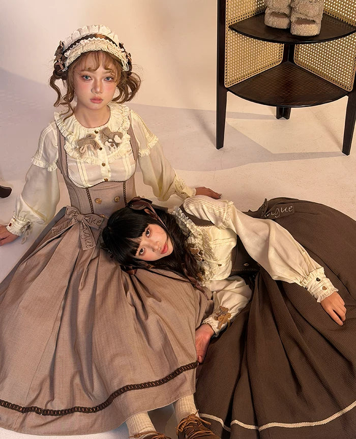 Sweetheart Canelé - Bust-supporting Classic Lolita JSK Dress, Low-waist - Image 10