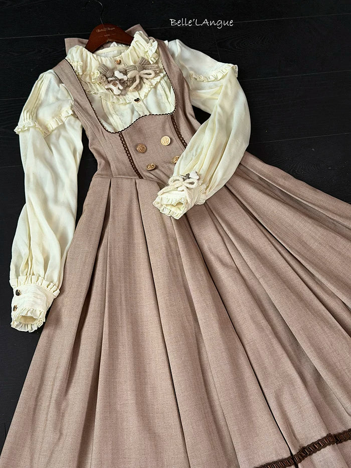 Sweetheart Canelé - Bust-supporting Classic Lolita JSK Dress, Low-waist - Image 17