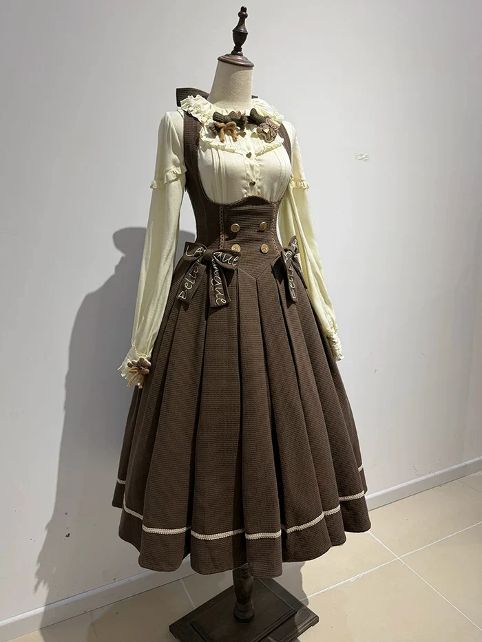 Sweetheart Canelé - Bust-supporting Classic Lolita JSK Dress, Low-waist - Image 19
