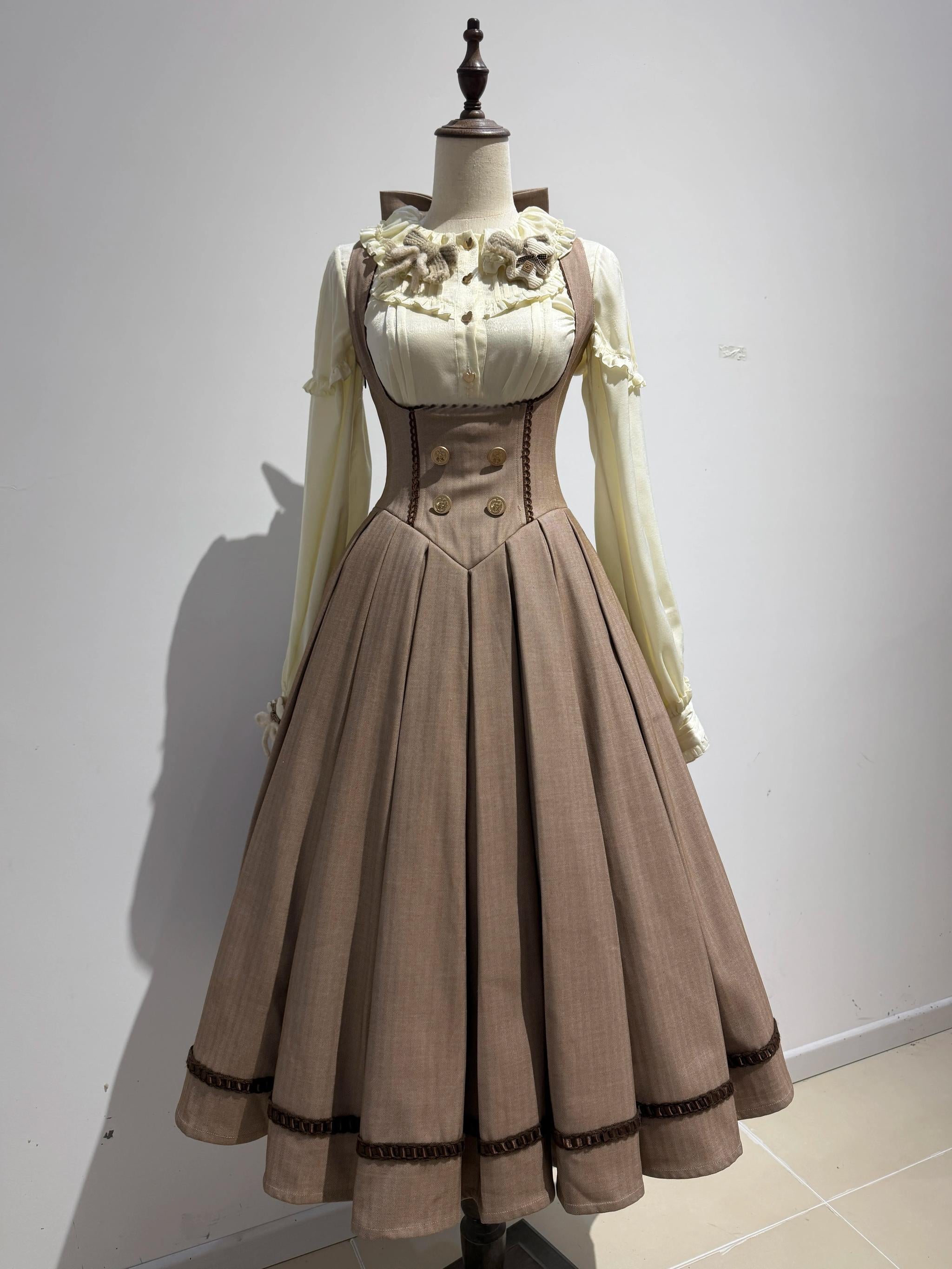 Sweetheart Canelé - Bust-supporting Classic Lolita JSK Dress, Low-waist - Image 21