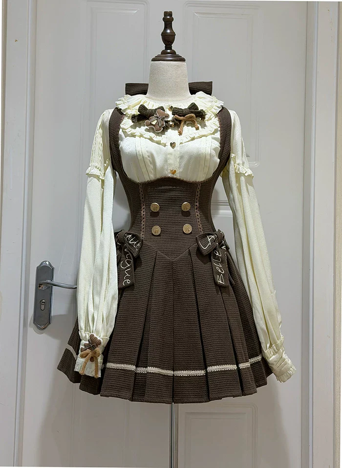 Sweetheart Canelé - Bust-supporting Classic Lolita JSK Dress, Low-waist - Image 23