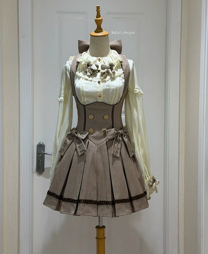 Sweetheart Canelé - Bust-supporting Classic Lolita JSK Dress, Low-waist - Image 24