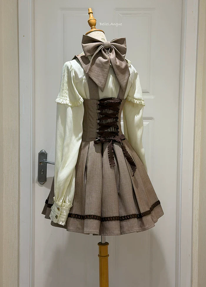 Sweetheart Canelé - Bust-supporting Classic Lolita JSK Dress, Low-waist - Image 25