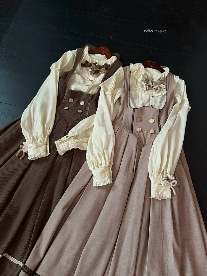 Sweetheart Canelé - Bust-supporting Classic Lolita JSK Dress, Low-waist - Image 28