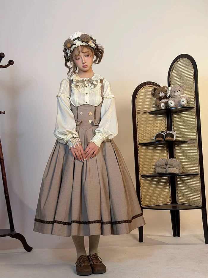 Sweetheart Canelé - Bust-supporting Classic Lolita JSK Dress, Low-waist - Image 4