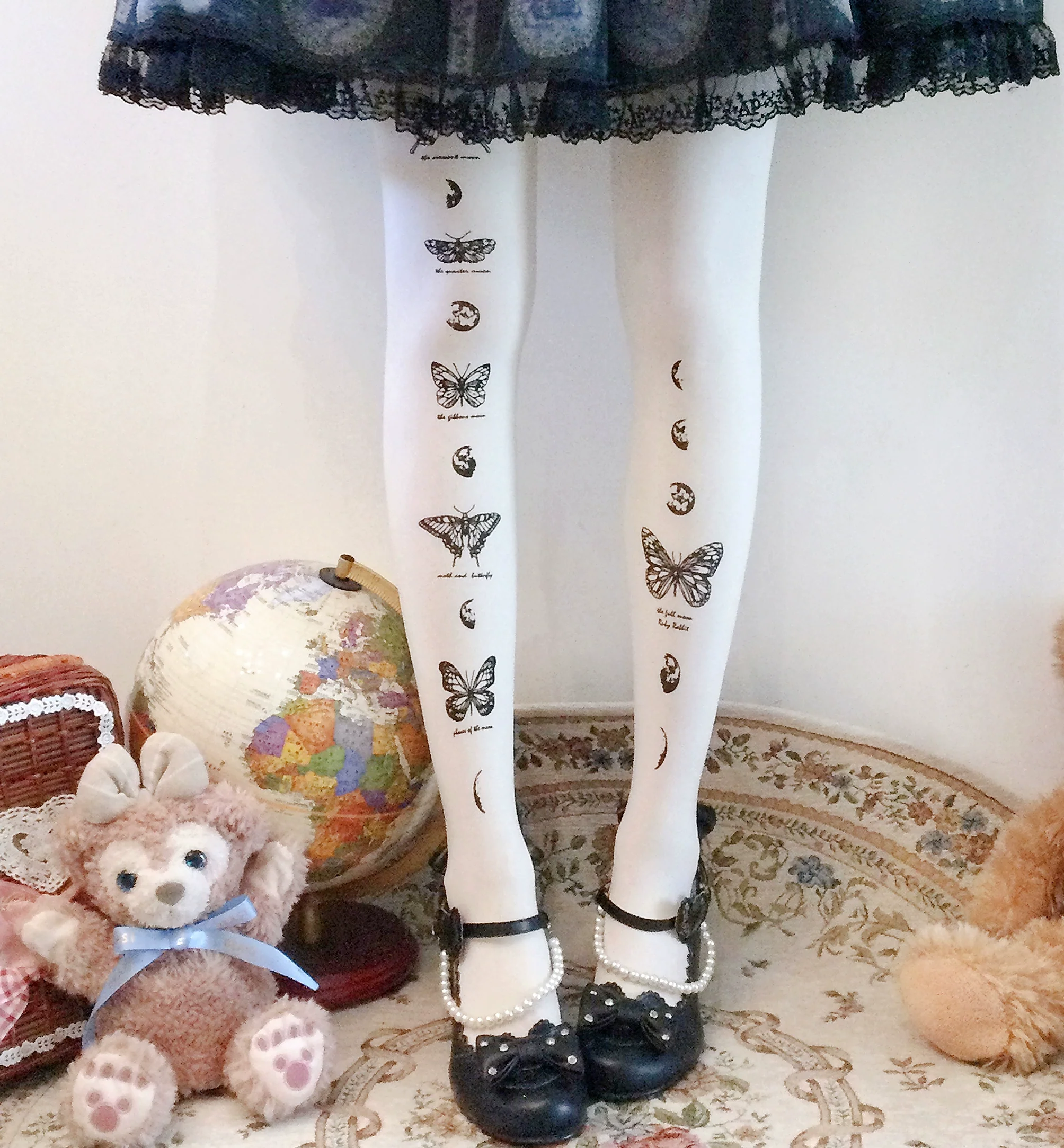Butterfly Printed Pantyhose, 20D/120D Thickness - Image 2
