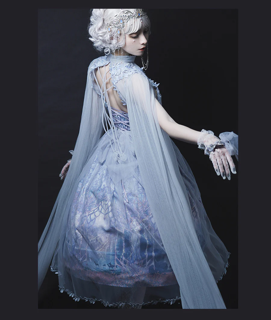 Dense Forest Corridor - Elegant Lolita Jumper Dress - Image 14