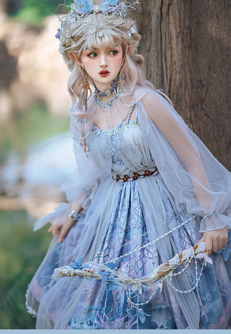 Dense Forest Corridor - Elegant Lolita Jumper Dress - Image 16
