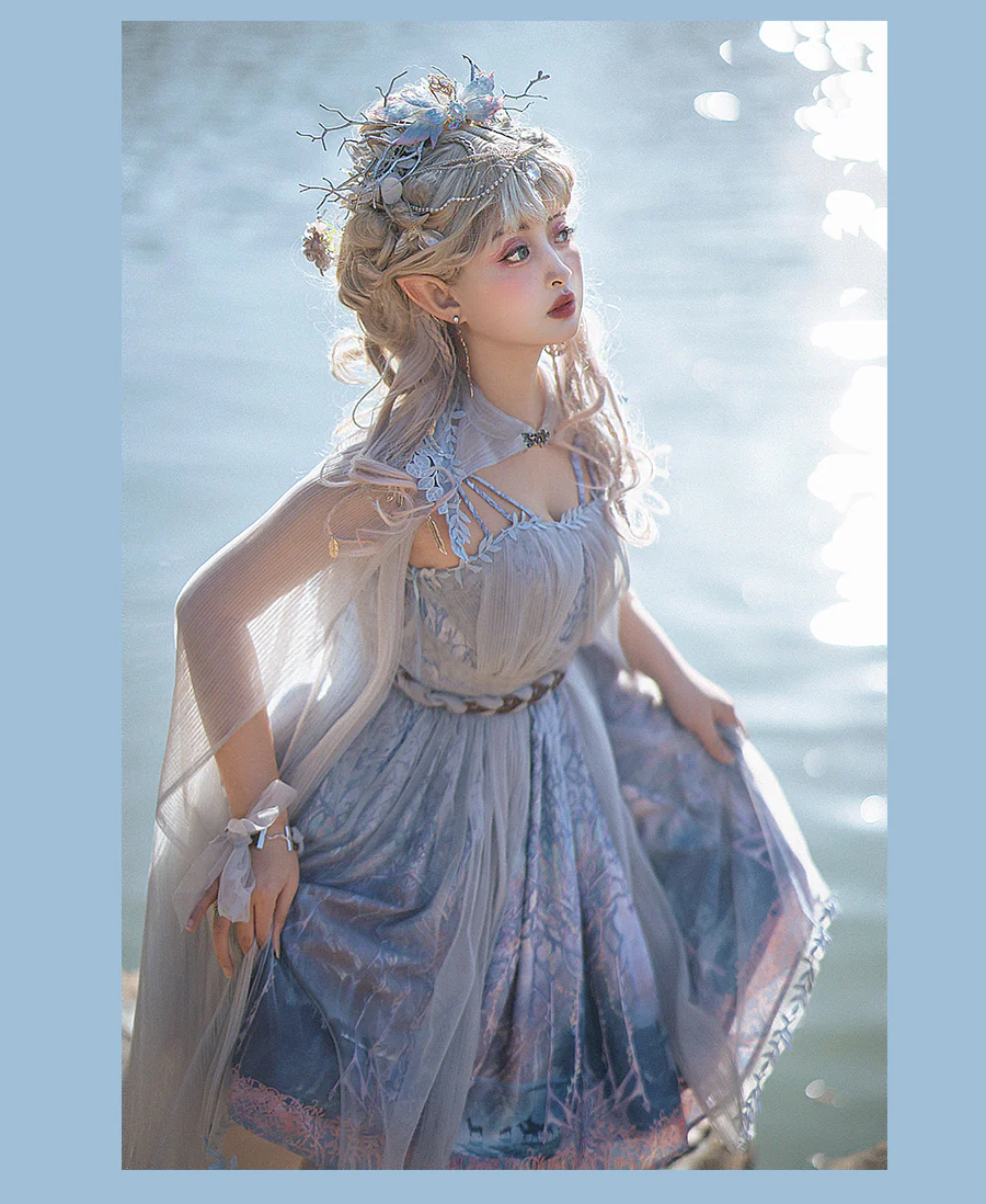 Dense Forest Corridor - Elegant Lolita Jumper Dress - Image 18