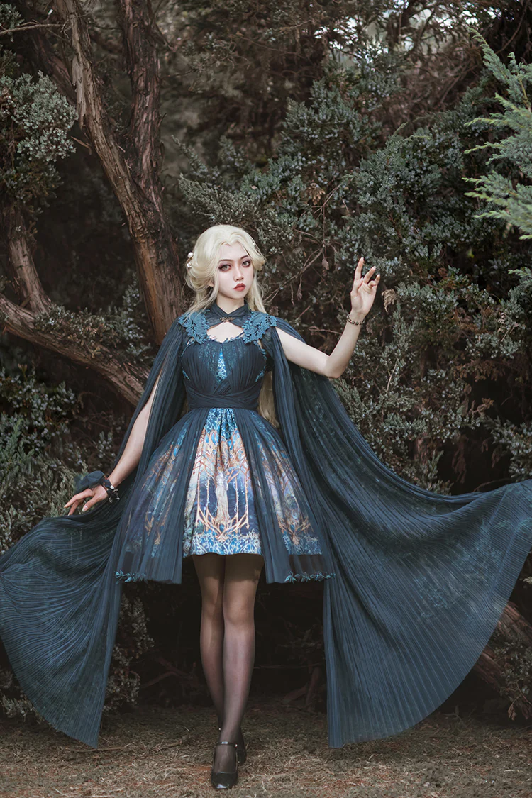 Dense Forest Corridor - Elegant Lolita Jumper Dress - Image 22