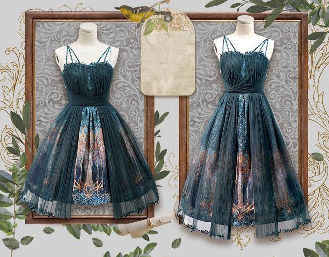 Dense Forest Corridor - Elegant Lolita Jumper Dress - Image 7