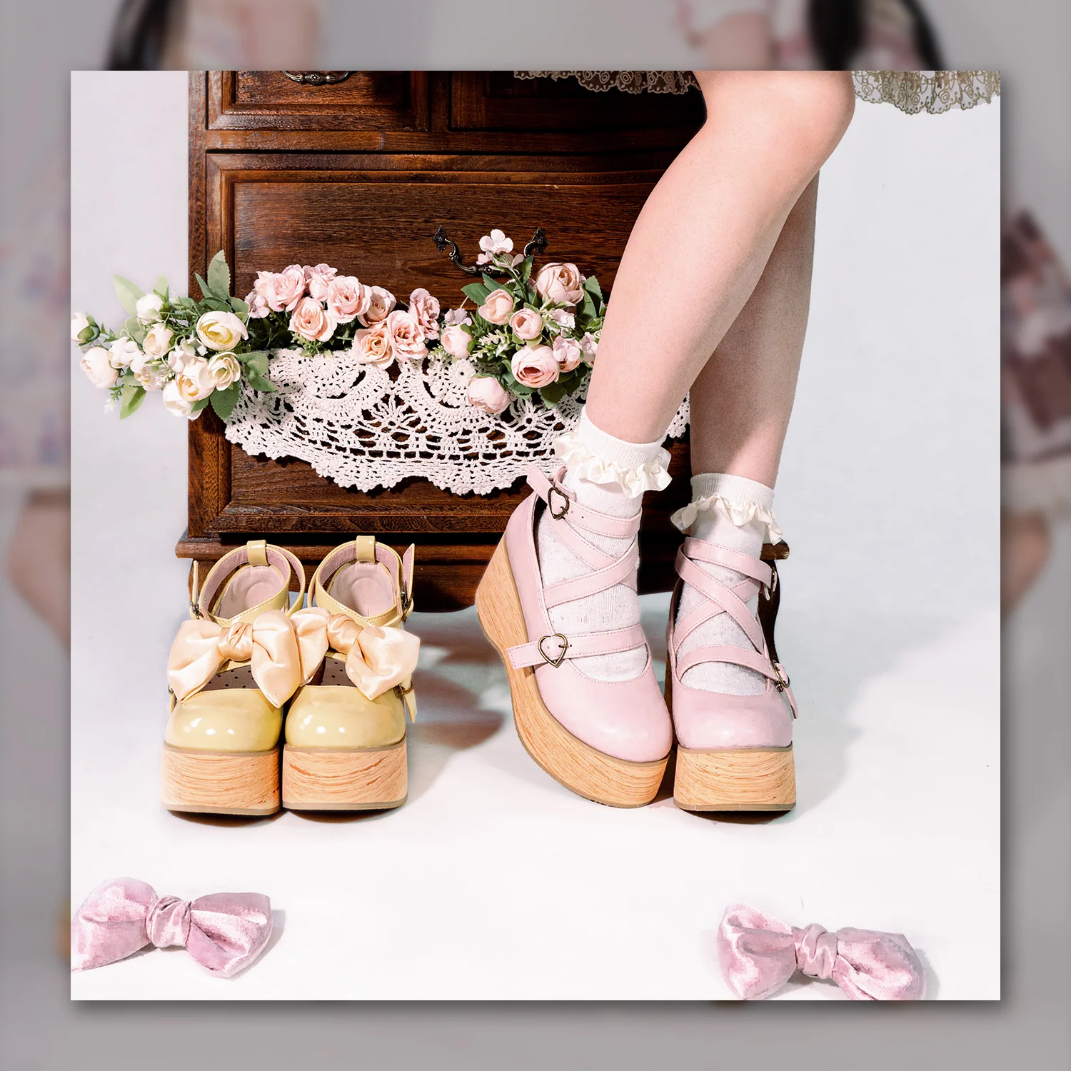 MODO - Multicolors Sweet Lolita Bow Platform Shoes - Image 3