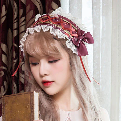Sweet Lolita Lace Bow Hairband Multicolors - Image 11