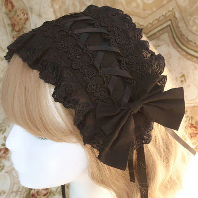 Sweet Lolita Lace Bow Hairband Multicolors - Image 15