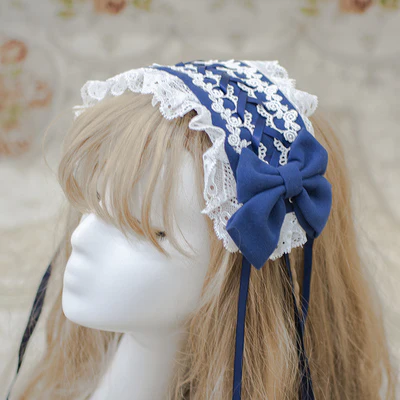 Sweet Lolita Lace Bow Hairband Multicolors - Image 19