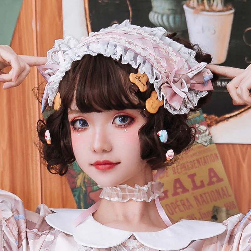 Sweet Lolita Lace Bow Hairband Multicolors - Image 4