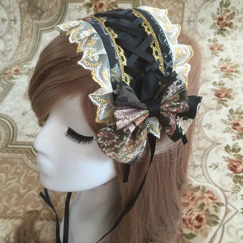 Sweet Lolita Lace Bow Hairband Multicolors - Image 9