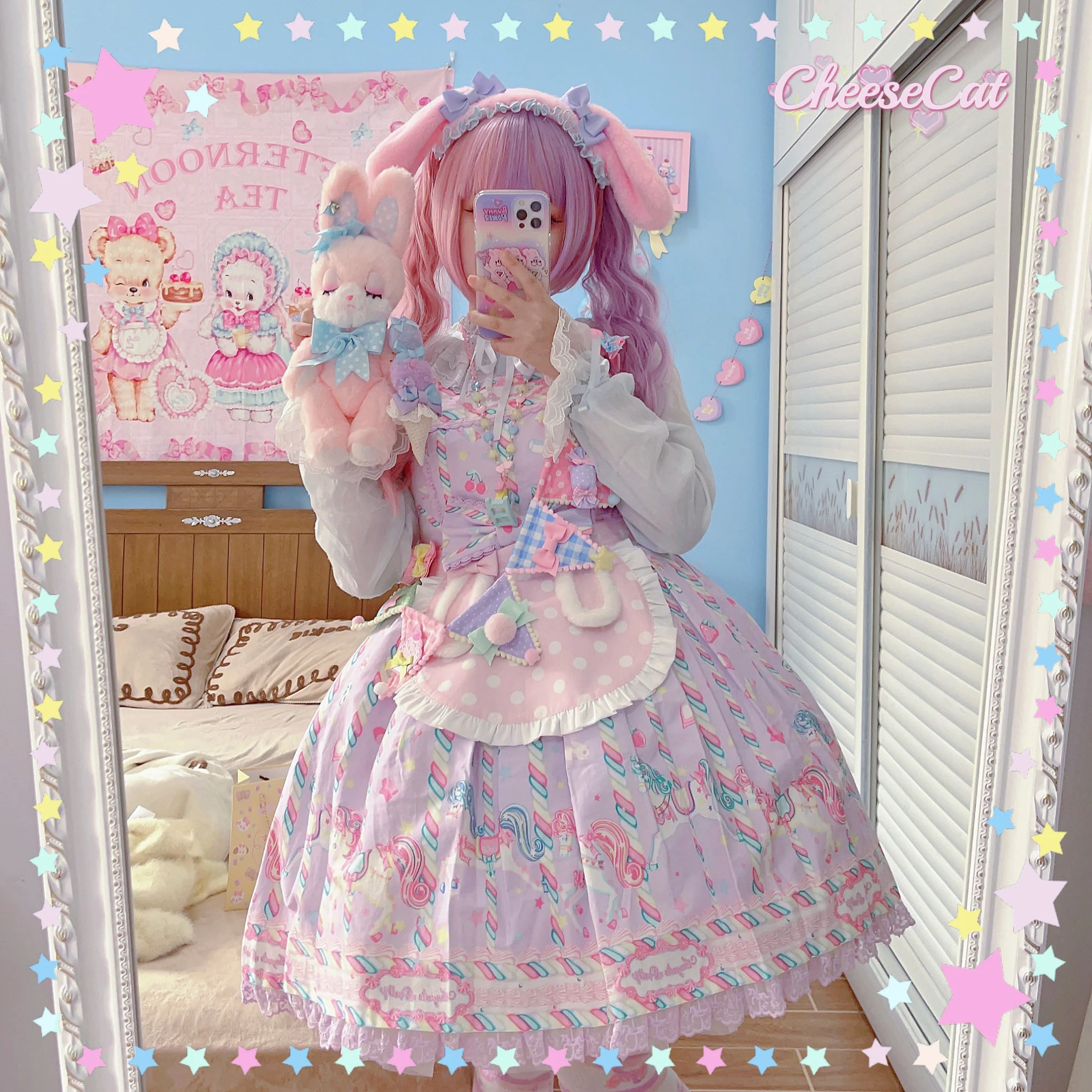 Cheese Cat - Fluffy Lop-Eared Bunny Sweet Lolita Hairband - Image 26