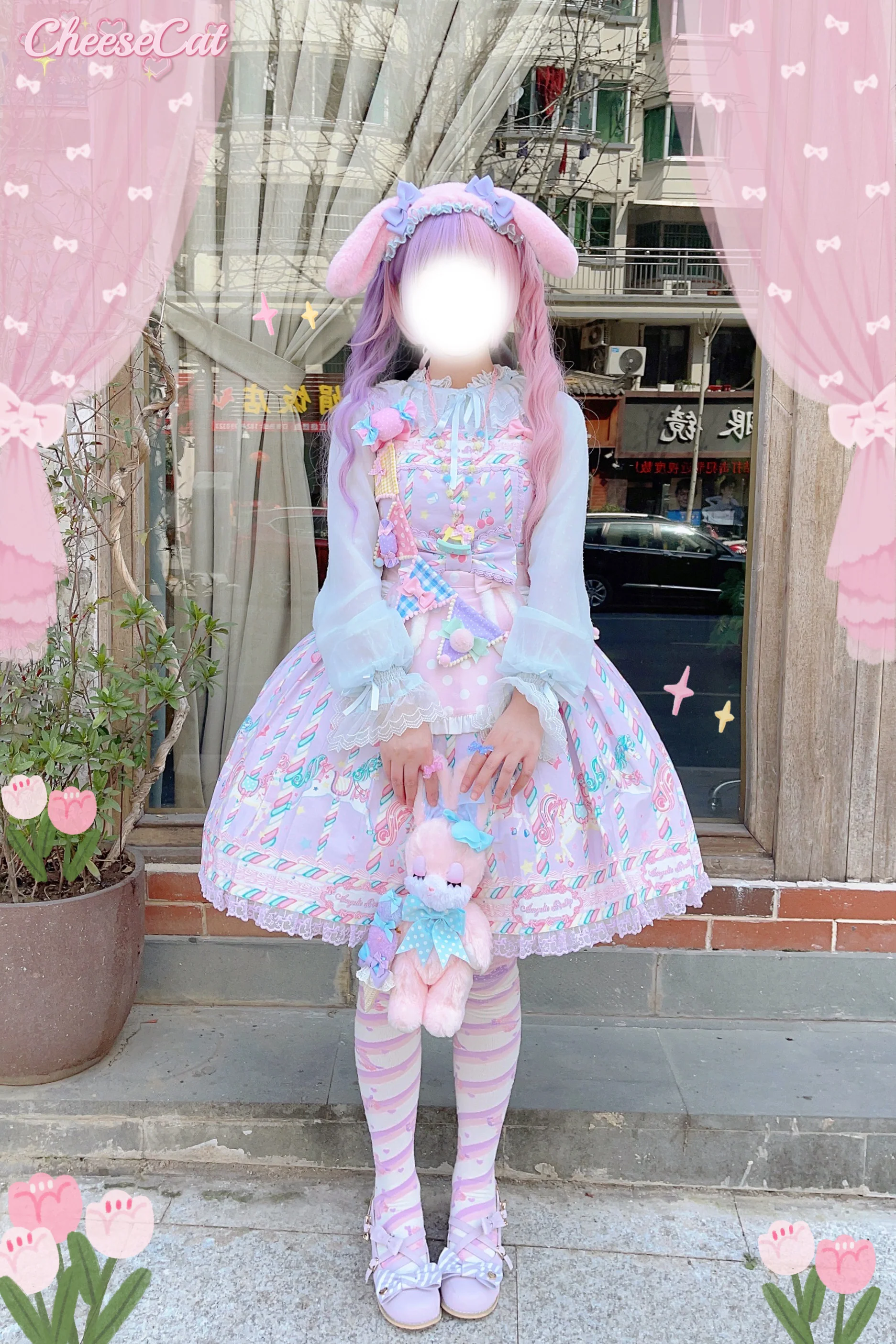 Cheese Cat - Fluffy Lop-Eared Bunny Sweet Lolita Hairband - Image 28
