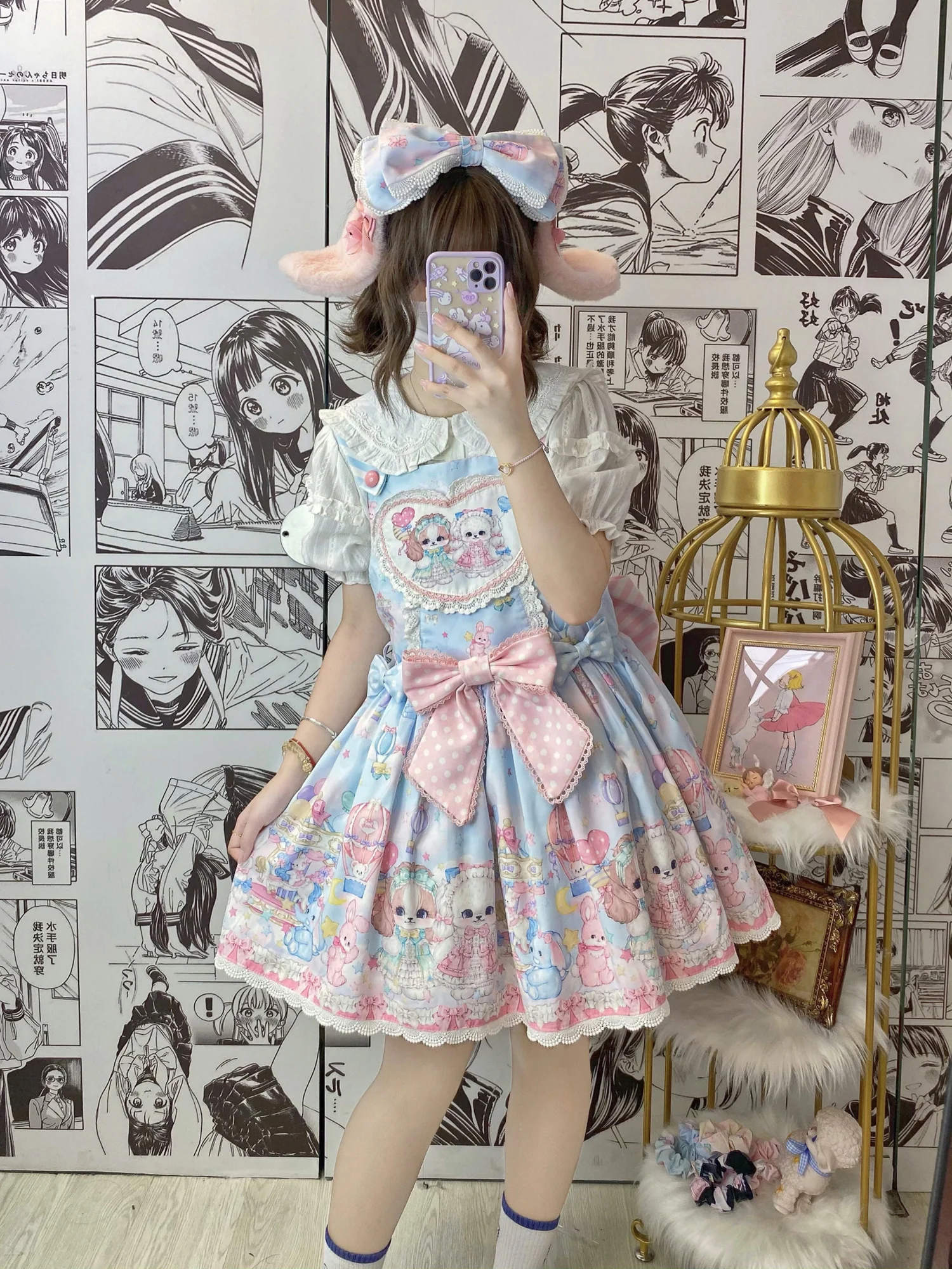 Puppy Parks - Sweet Lolita Kawaii Puppy Lolita Salopette - Image 5