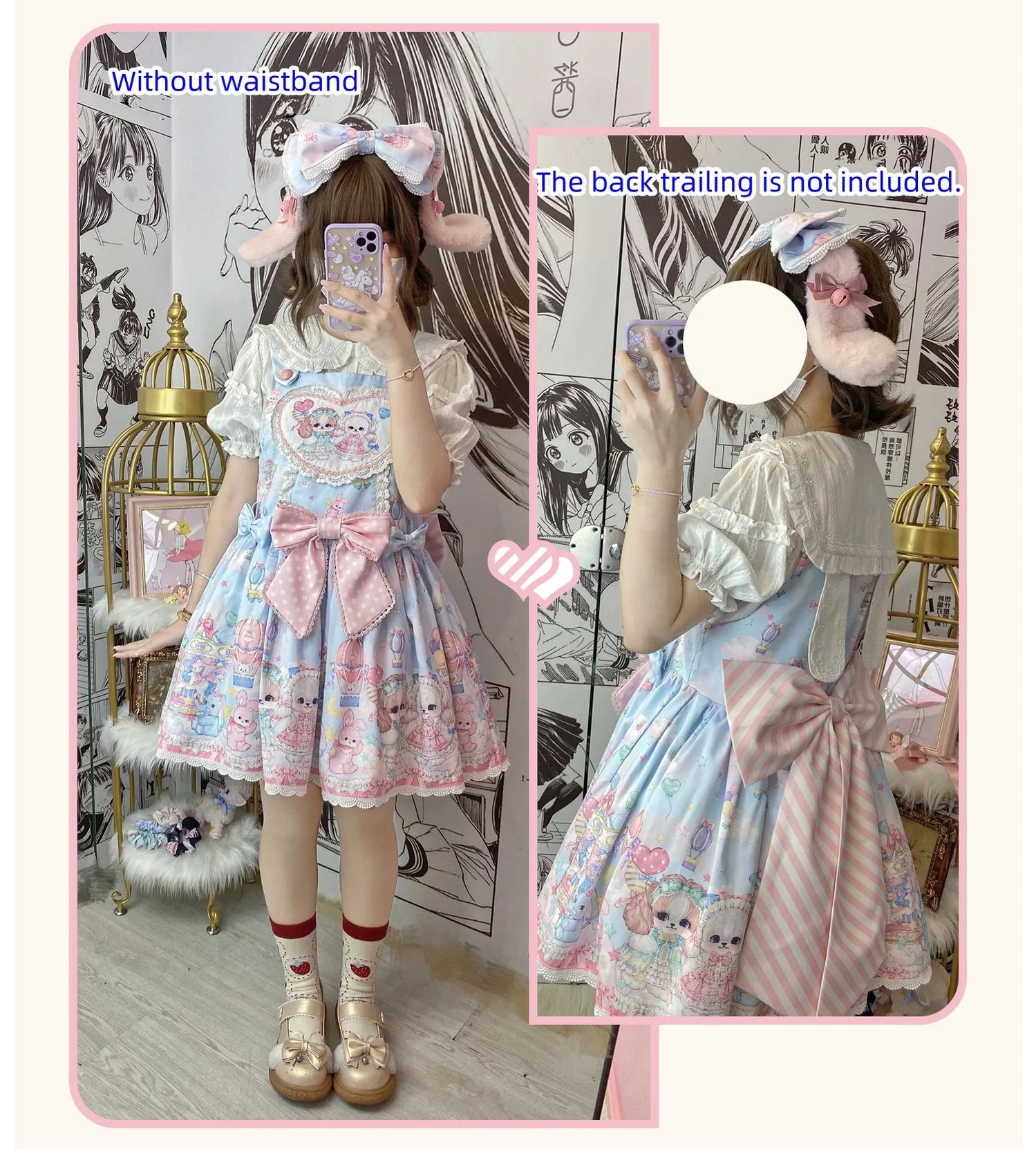 Puppy Parks - Sweet Lolita Kawaii Puppy Lolita Salopette - Image 6