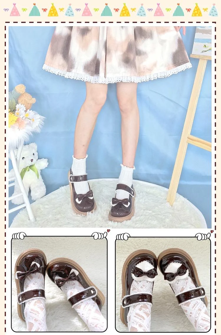 Cute Milkmaid Round Toe Multicolor Lolita Shoes - Image 11