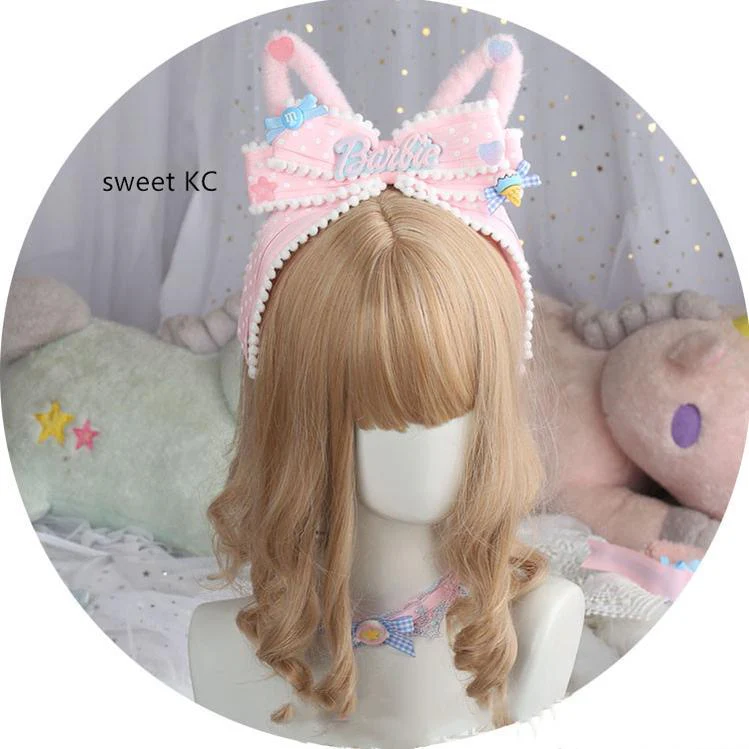 Pink and Blue Sweet Lolita Bow Headwear - Image 14