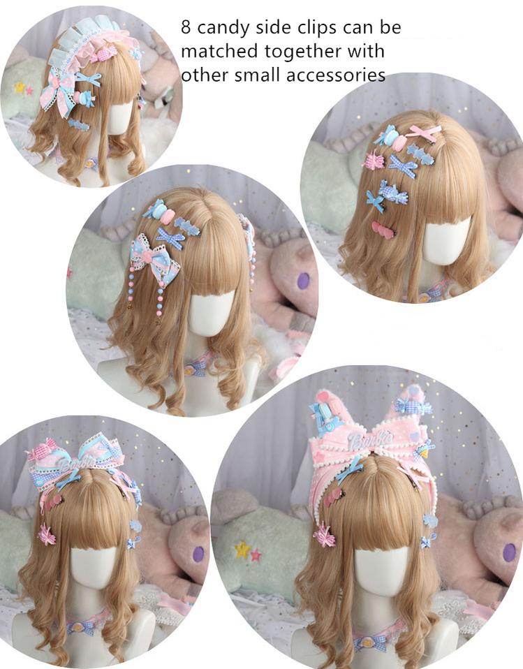 Pink and Blue Sweet Lolita Bow Headwear - Image 7